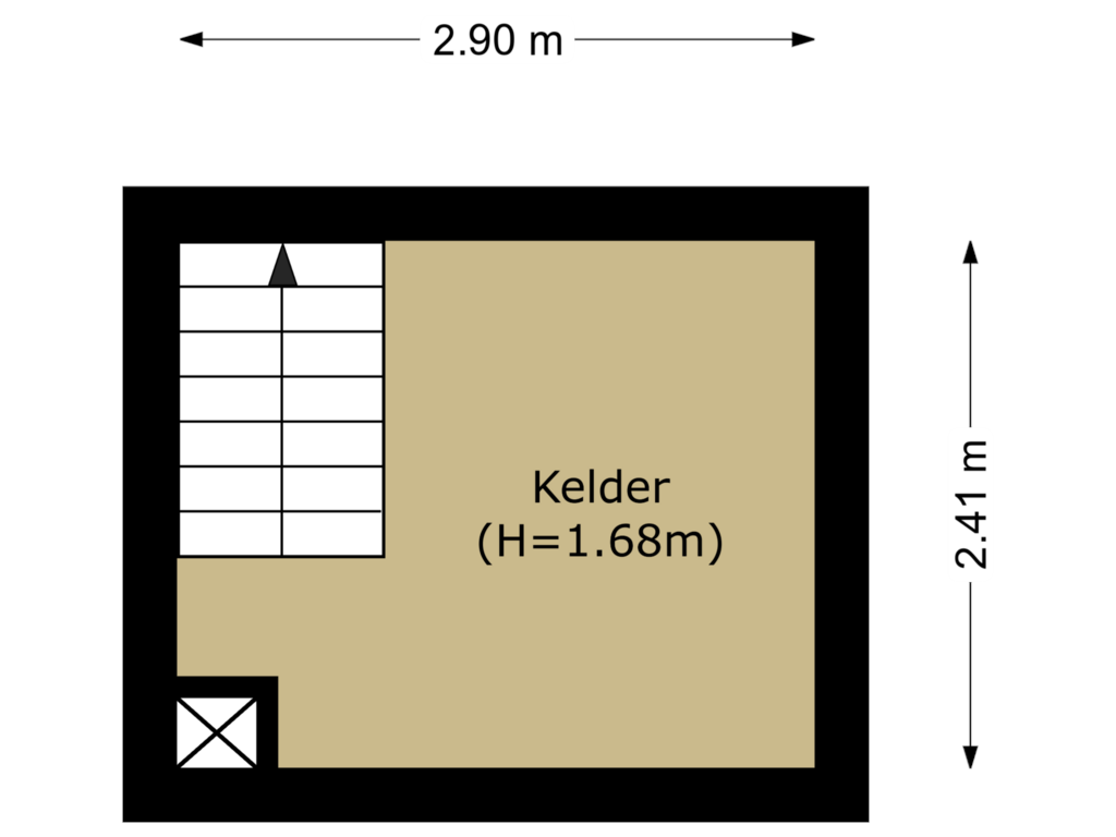 Bekijk plattegrond van kelder van Kerkring 22