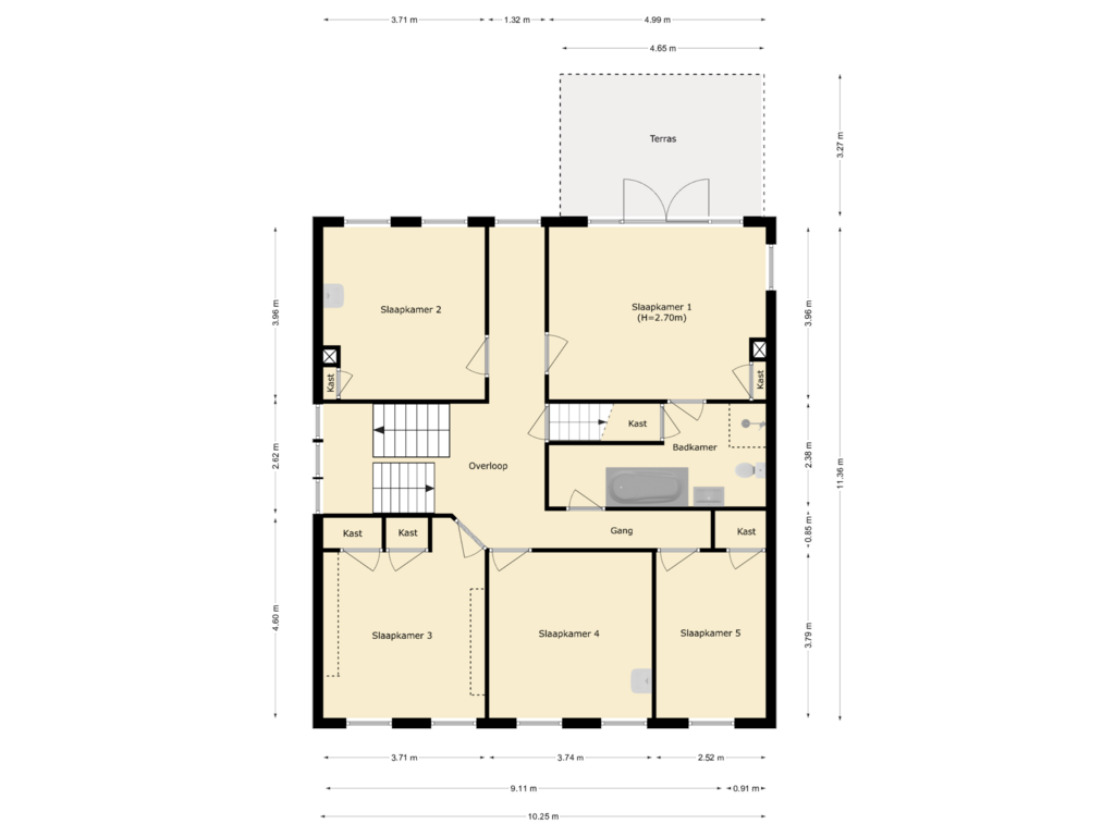 Bekijk plattegrond van eerste verdieping van Kerkring 22