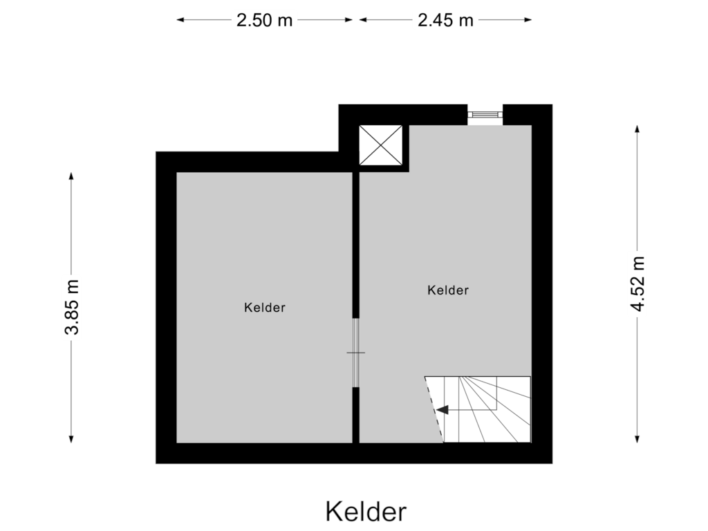 Bekijk plattegrond van Kelder van Kerkstraat 16