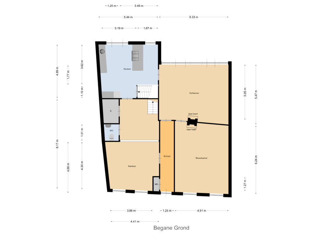 Bekijk plattegrond van Begane Grond van Kerkstraat 16