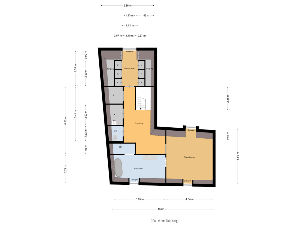 Bekijk plattegrond van 2e Verdieping van Kerkstraat 16