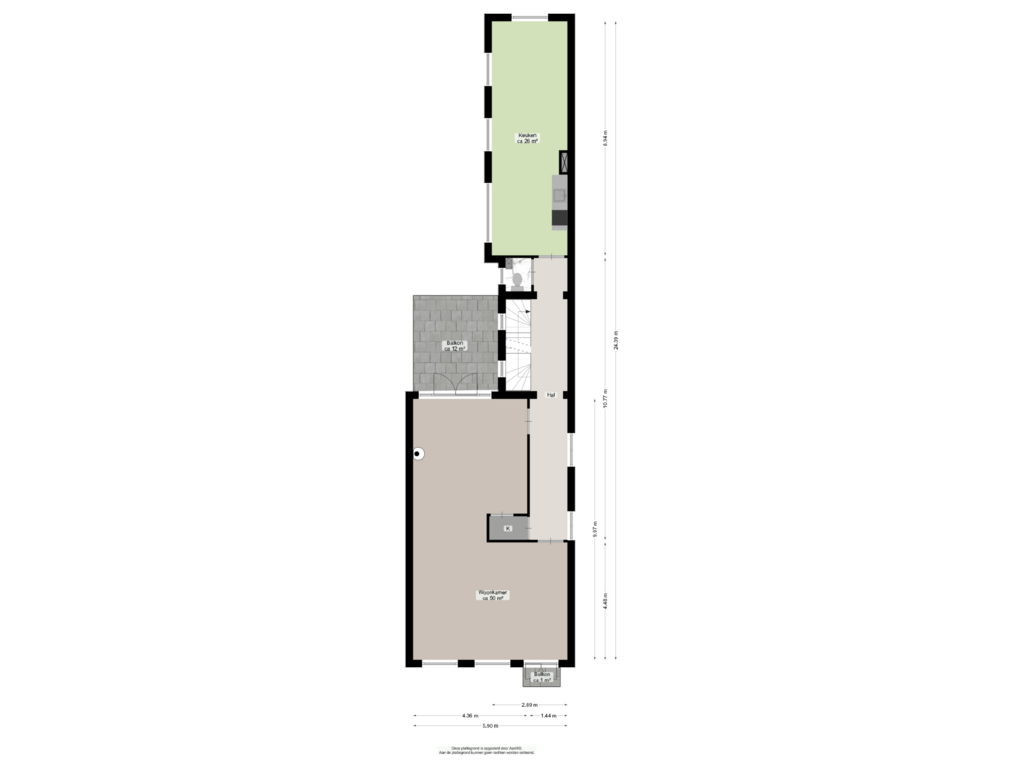 Bekijk plattegrond van Eerste verdieping van Verlengde Hereweg 21