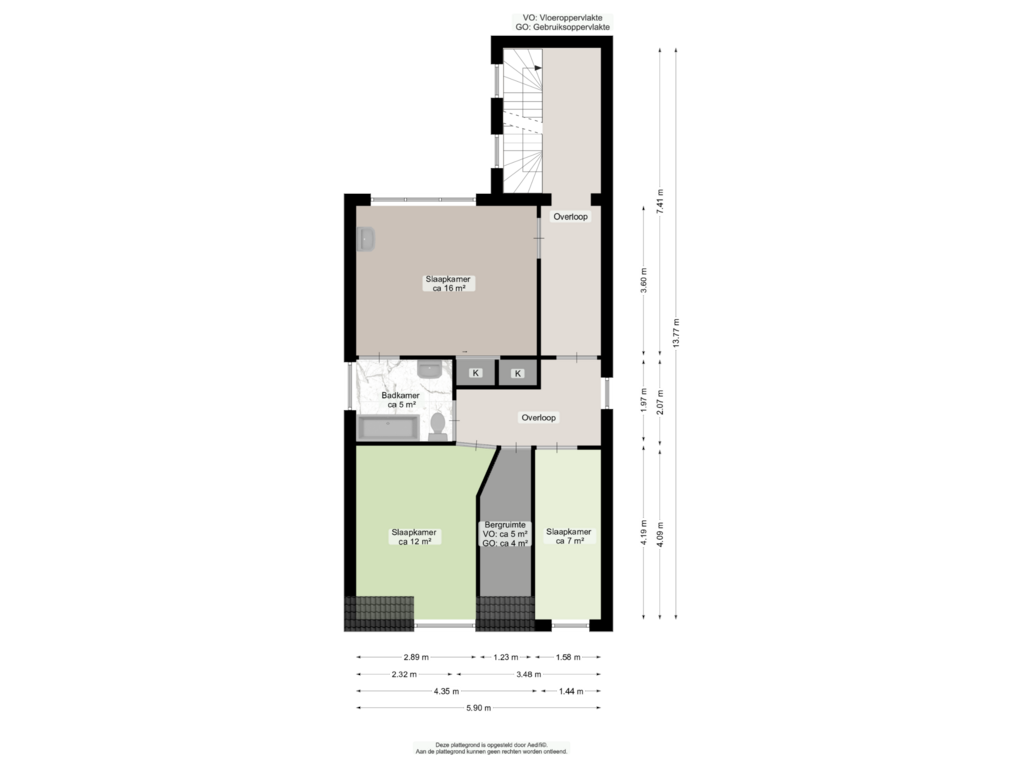 Bekijk plattegrond van Tweede verdieping van Verlengde Hereweg 21