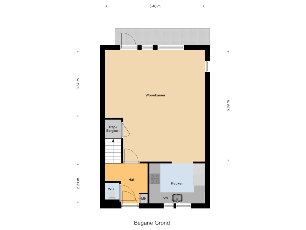 View floorplan of Begane Grond of De Boeg 26