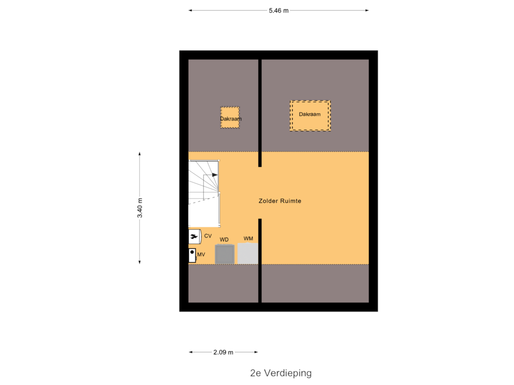 View floorplan of 2e Verdieping of De Boeg 26