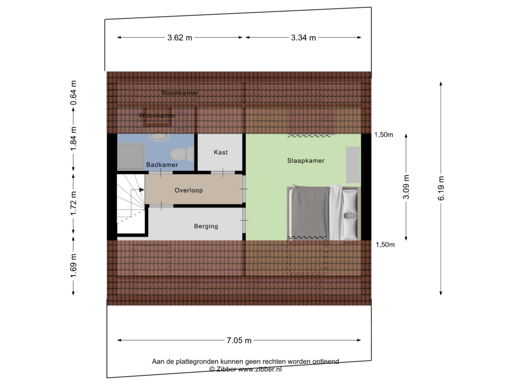 Bekijk plattegrond van Tweede verdieping van Hoogstraat 41