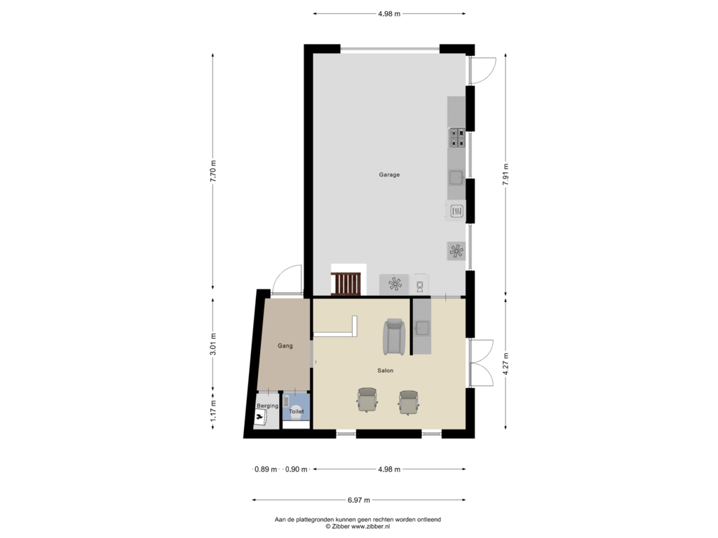 Bekijk plattegrond van Gastenverblijf van Hoogstraat 41