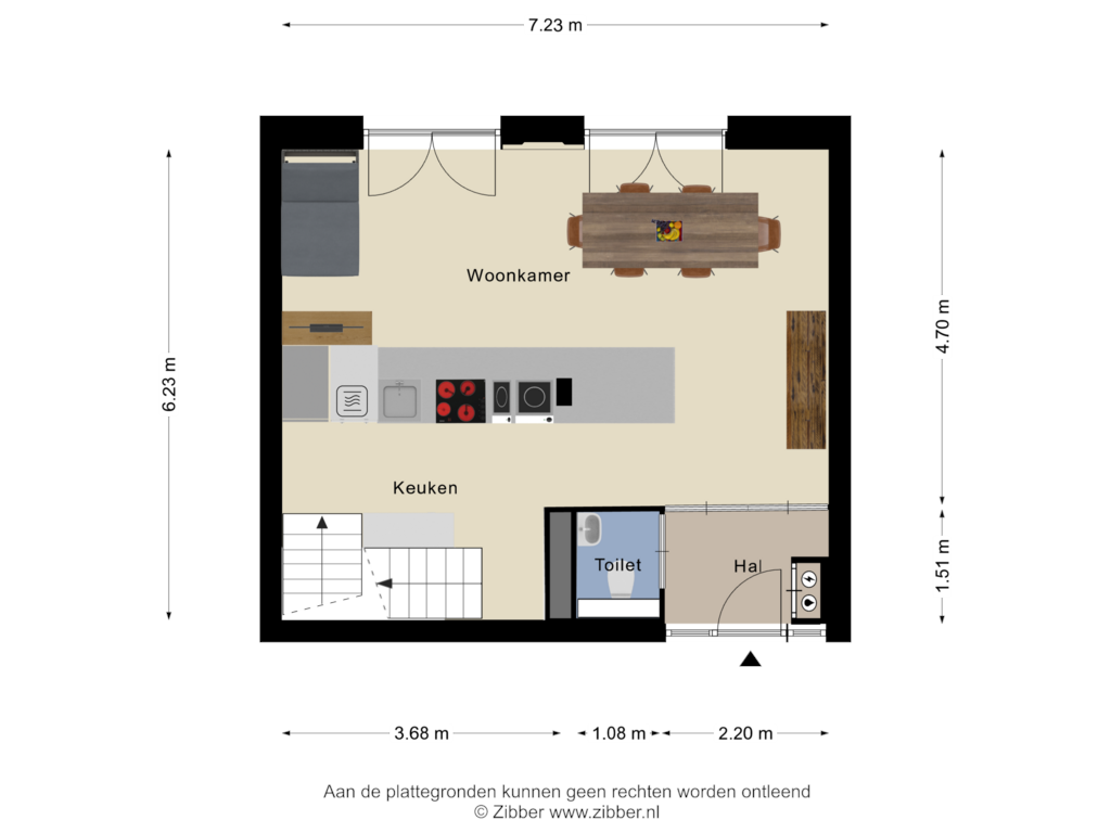 View floorplan of Begane grond of Van Deventerstraat 29