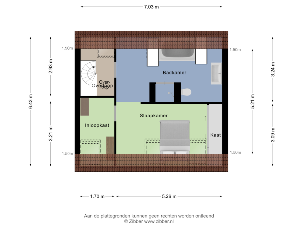 View floorplan of Tweede verdieping of Van Deventerstraat 29