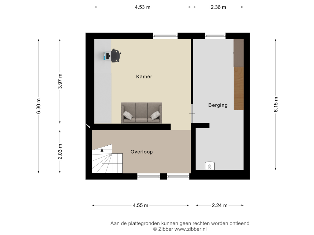 View floorplan of Souterrain of Van Deventerstraat 29