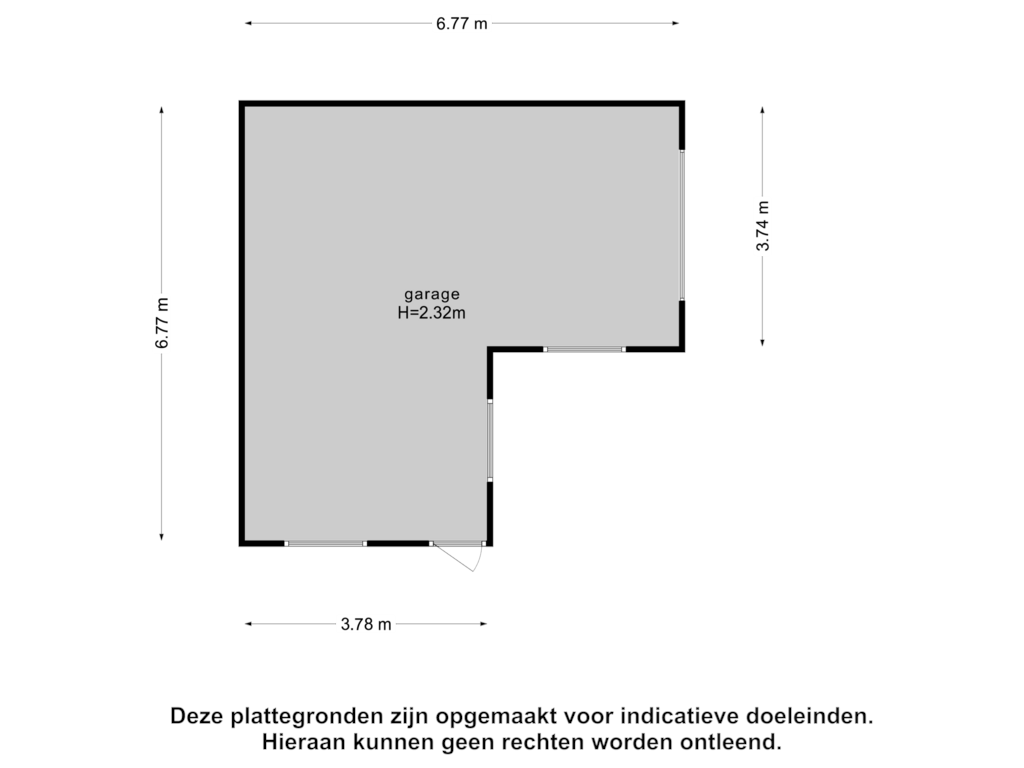 View floorplan of Garage 1 of Broekwal 80