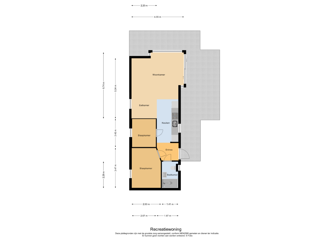 Bekijk plattegrond van Recreatiewoning van Roekelseweg 48-HL46