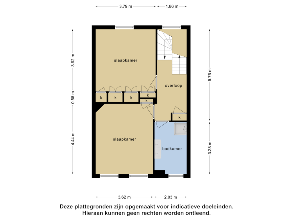 View floorplan of 1e verdieping of Soestdijkerstraatweg 60