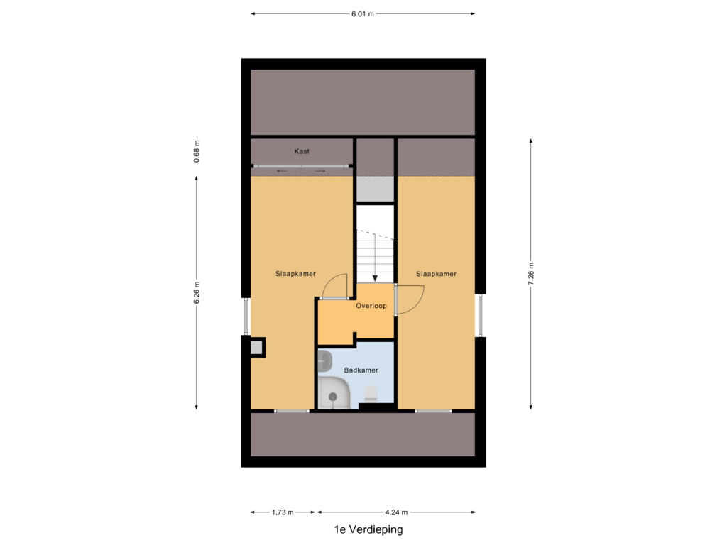 View floorplan of 1e Verdieping of Daleboutsweg 3-0089