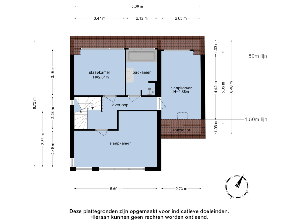 Bekijk plattegrond van 1e verdieping van Monceaupark 1