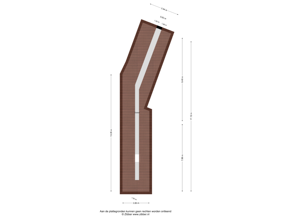 View floorplan of Zolder of Van Borselenlaan 13