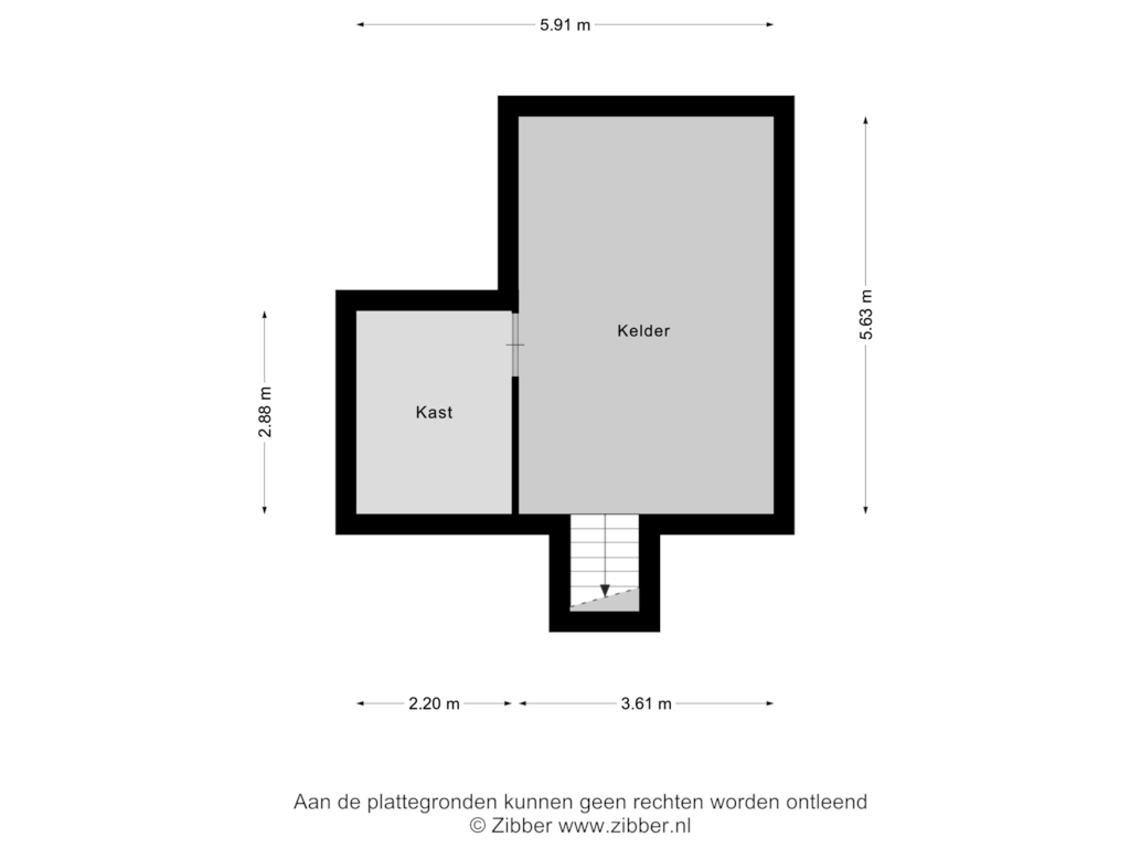 View floorplan of Kelder of Van Borselenlaan 13