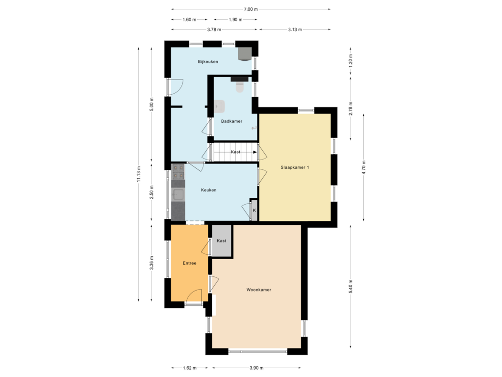 Bekijk plattegrond van Begane grond van De Trije Roeden 2