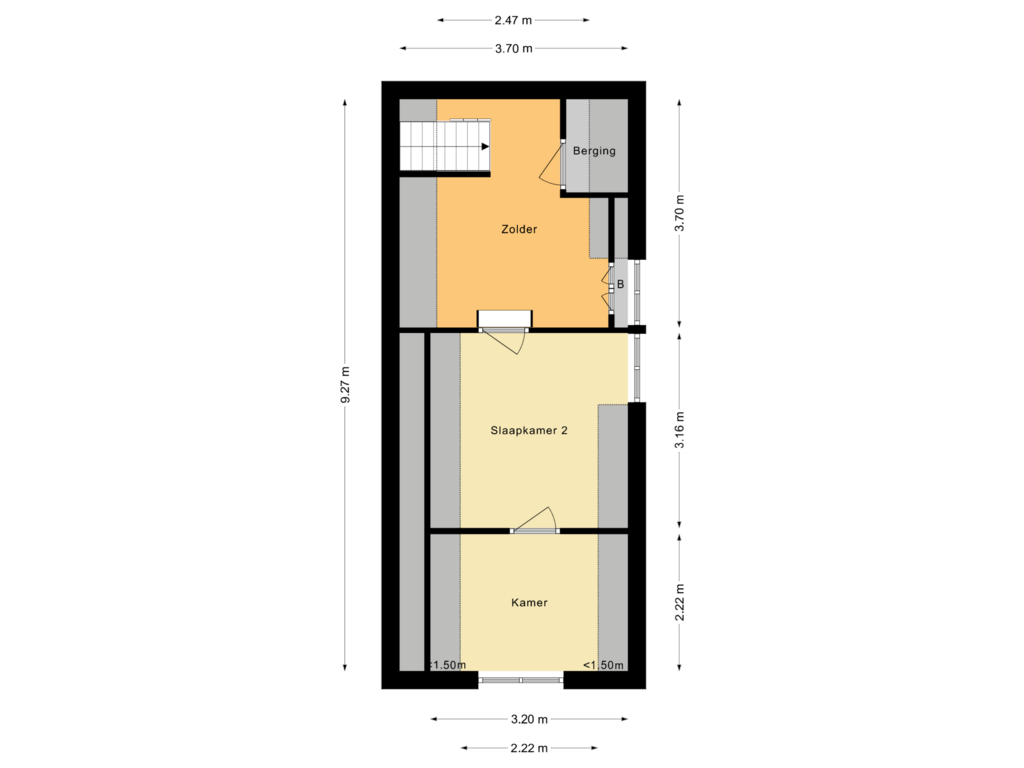 Bekijk plattegrond van Eerste verdieping van De Trije Roeden 2