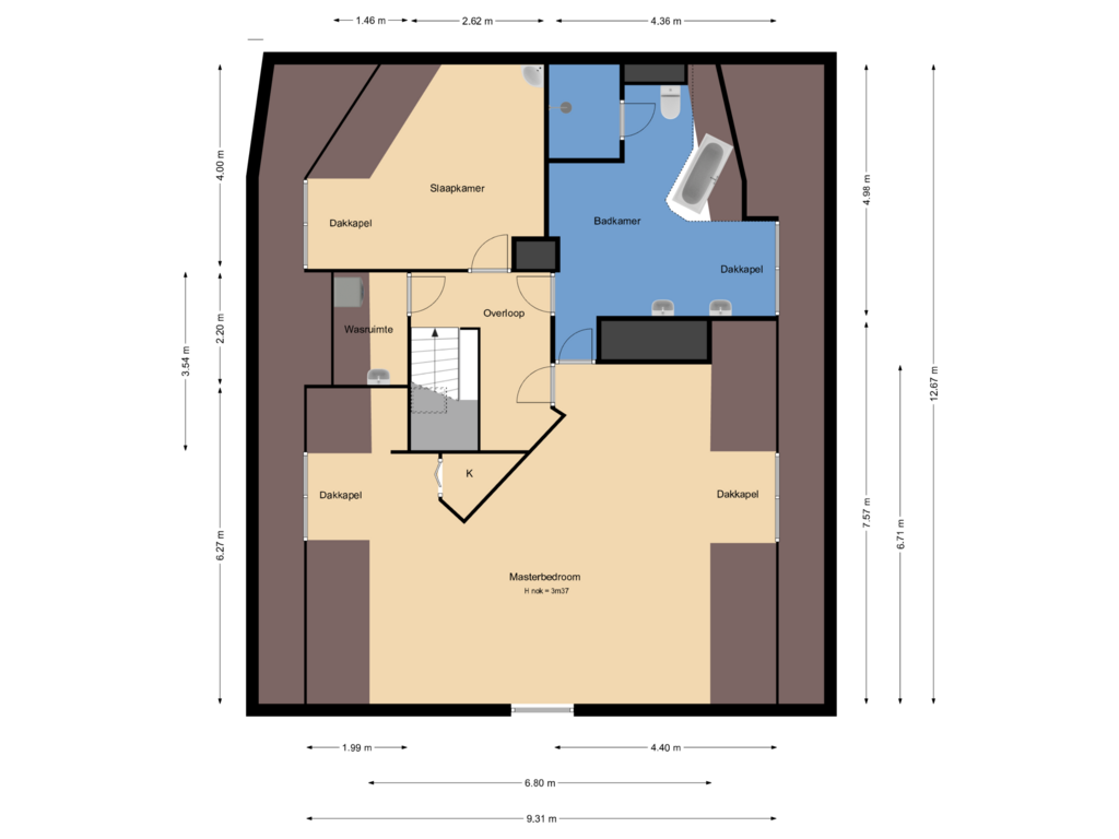 Bekijk plattegrond van Eerste verdieping van Tuinstraat 9