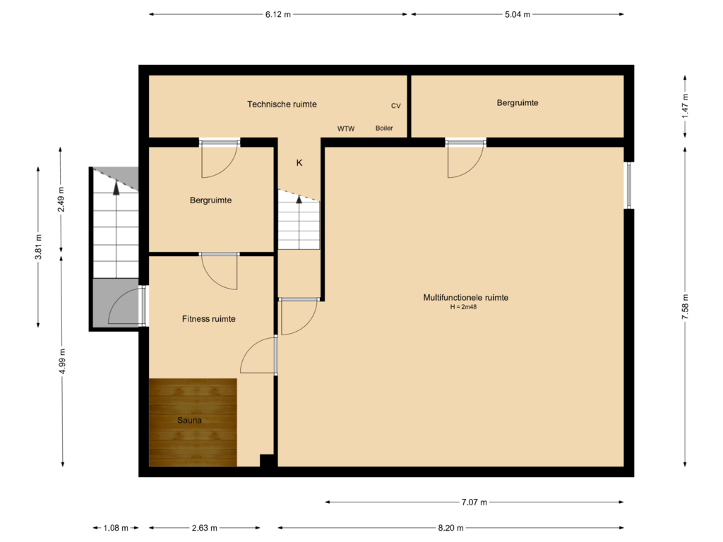 Bekijk plattegrond van Kelder van Tuinstraat 9