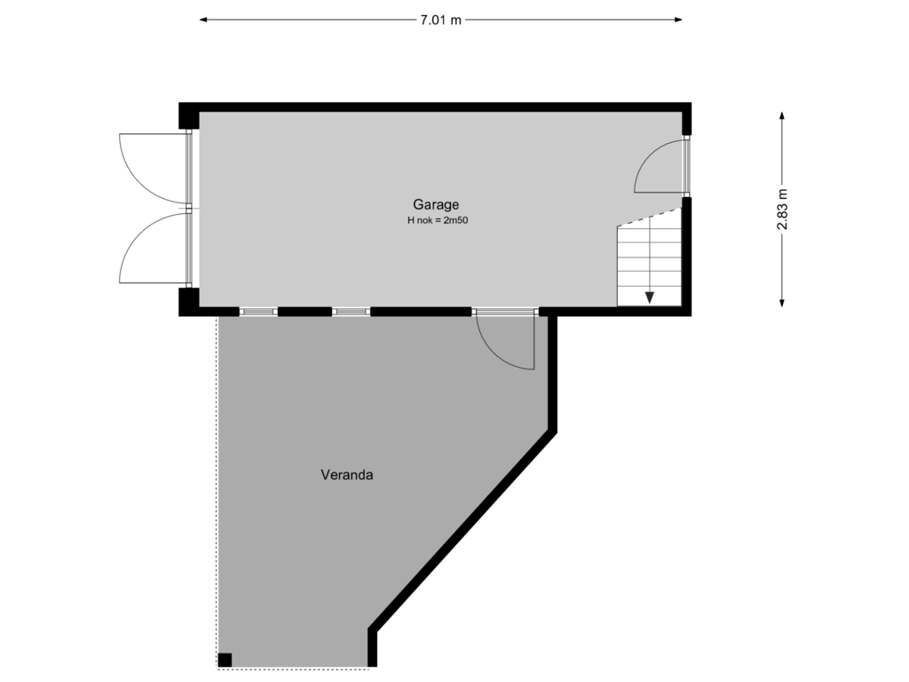 Bekijk plattegrond van Garage-Veranda van Tuinstraat 9