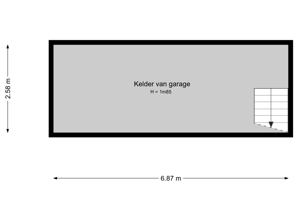 Bekijk plattegrond van Kelder garage van Tuinstraat 9