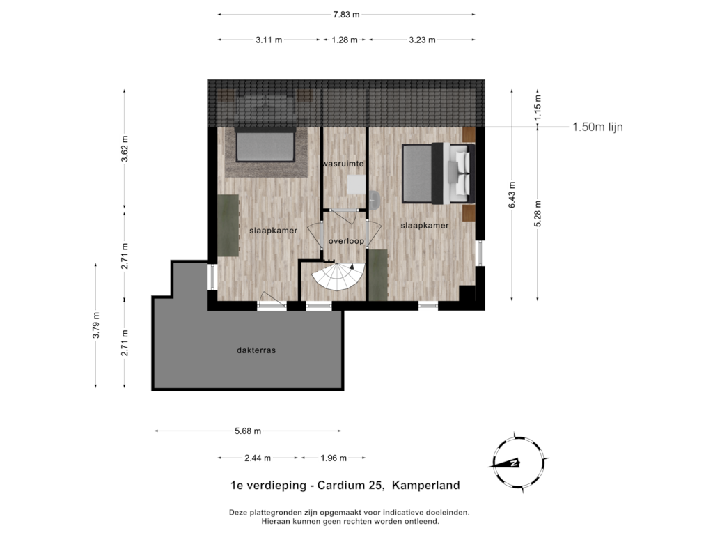 View floorplan of 1e verdieping of Cardium 25