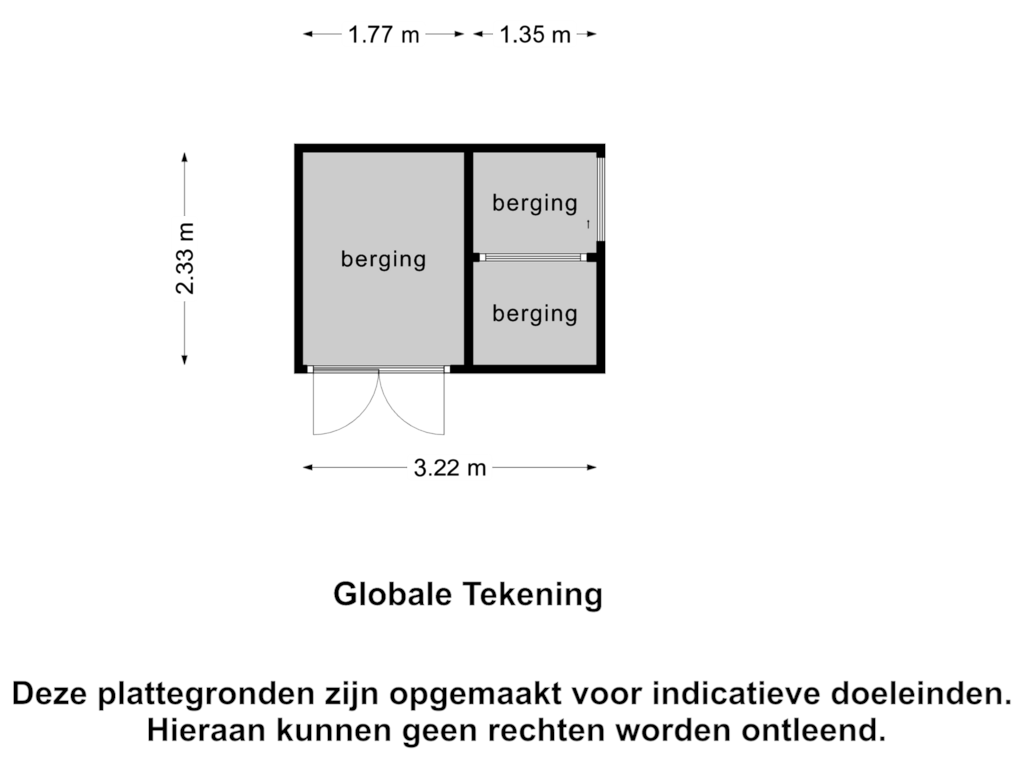 Bekijk plattegrond van Berging 1 van Lithoijense Dijk 14-A