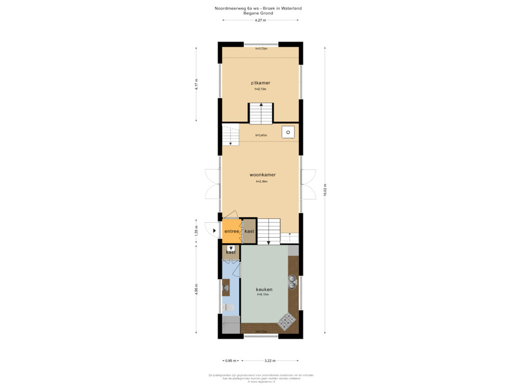 View floorplan of BEGANE GROND of Noordmeerweg 6-AWS