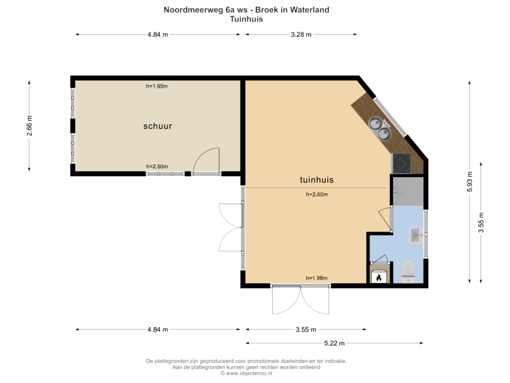 View floorplan of TUINHUIS of Noordmeerweg 6-AWS