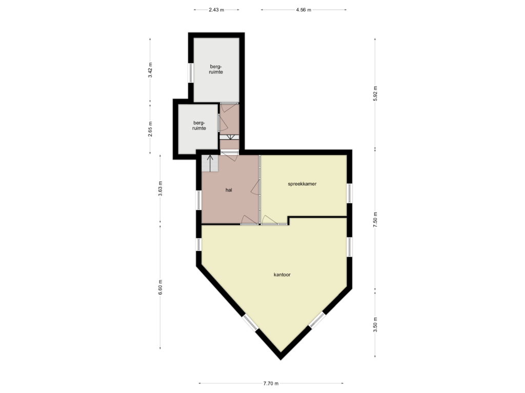 Bekijk plattegrond van Souterrain van Bernard van Damstraat 29