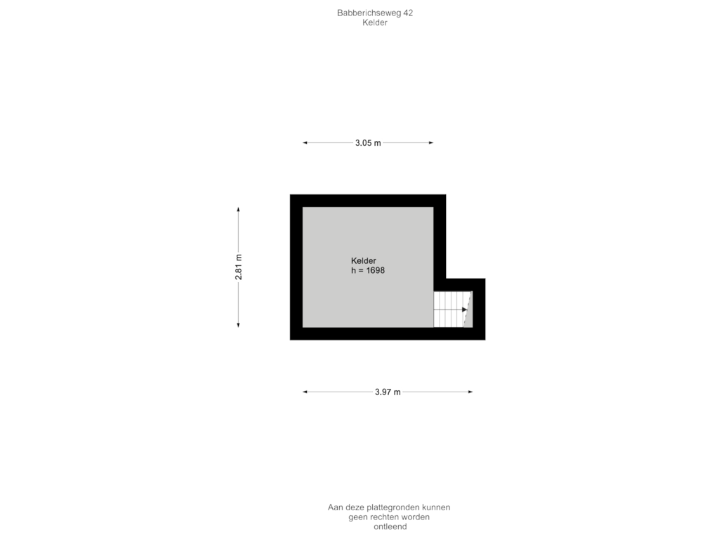 Bekijk plattegrond van Kelder van Babberichseweg 42