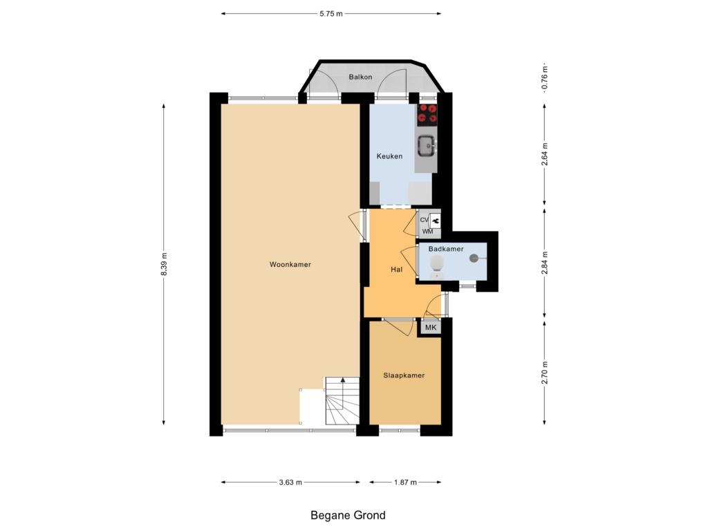 Bekijk plattegrond van Begane Grond van Tapuitstraat 7-A