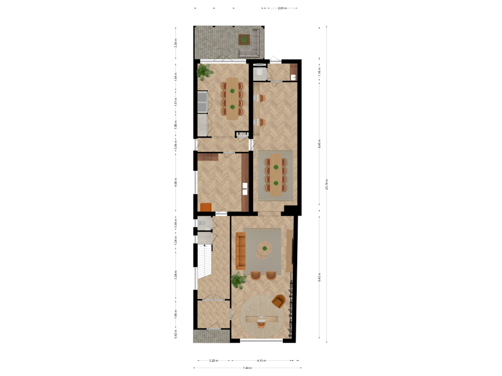 View floorplan of Begane grond of Hoofdstraat 44