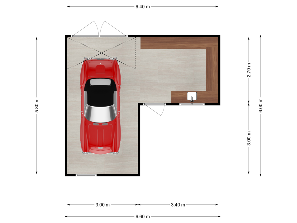 View floorplan of Garage of Hoofdstraat 44