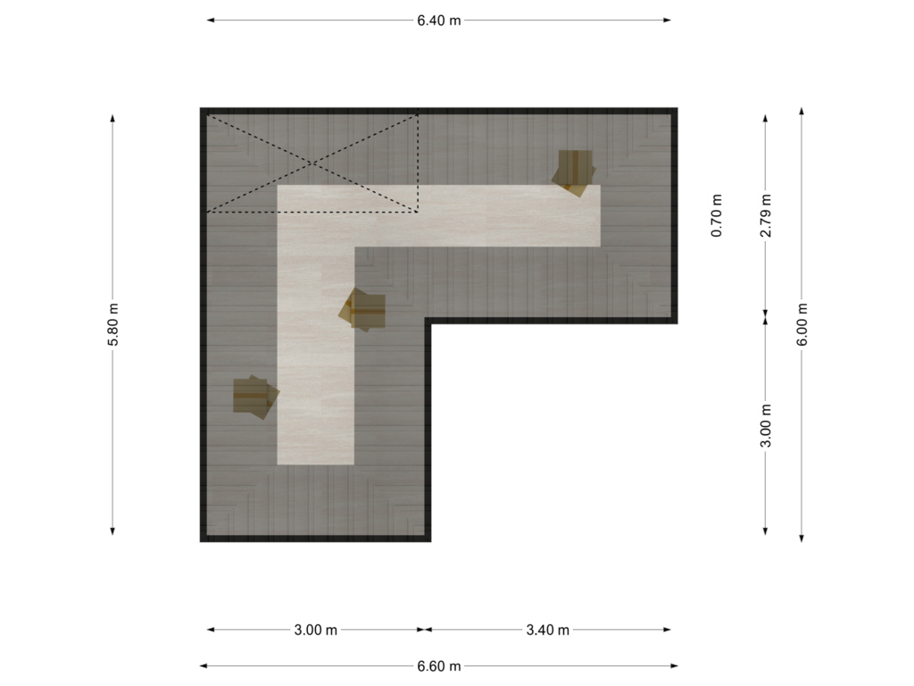 View floorplan of Zolder garage of Hoofdstraat 44