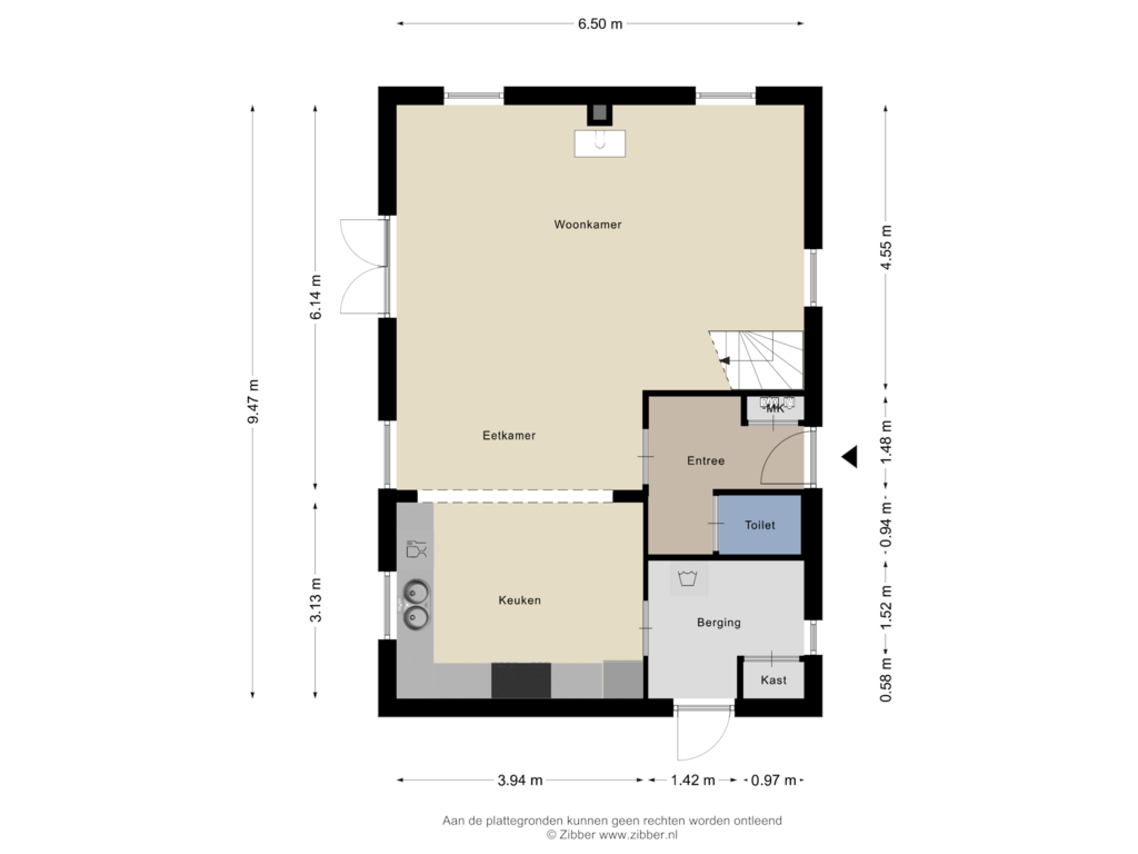 Bekijk plattegrond van Begane Grond van Abbestederweg 26-B H38