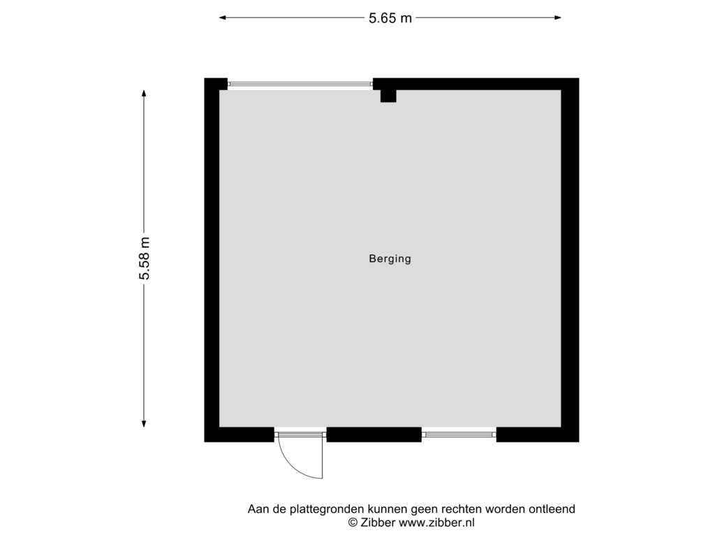 Bekijk plattegrond van Berging van St.Pieterstraat 166