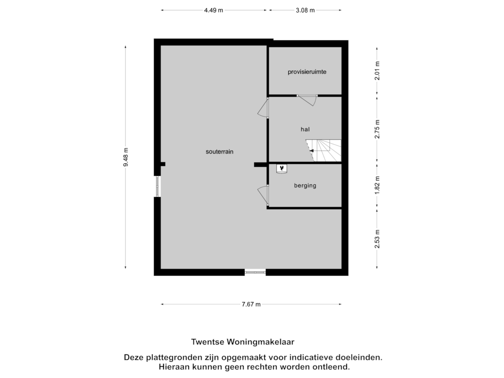 Bekijk plattegrond van Souterrain van Jean Louis Pisuissestraat 8