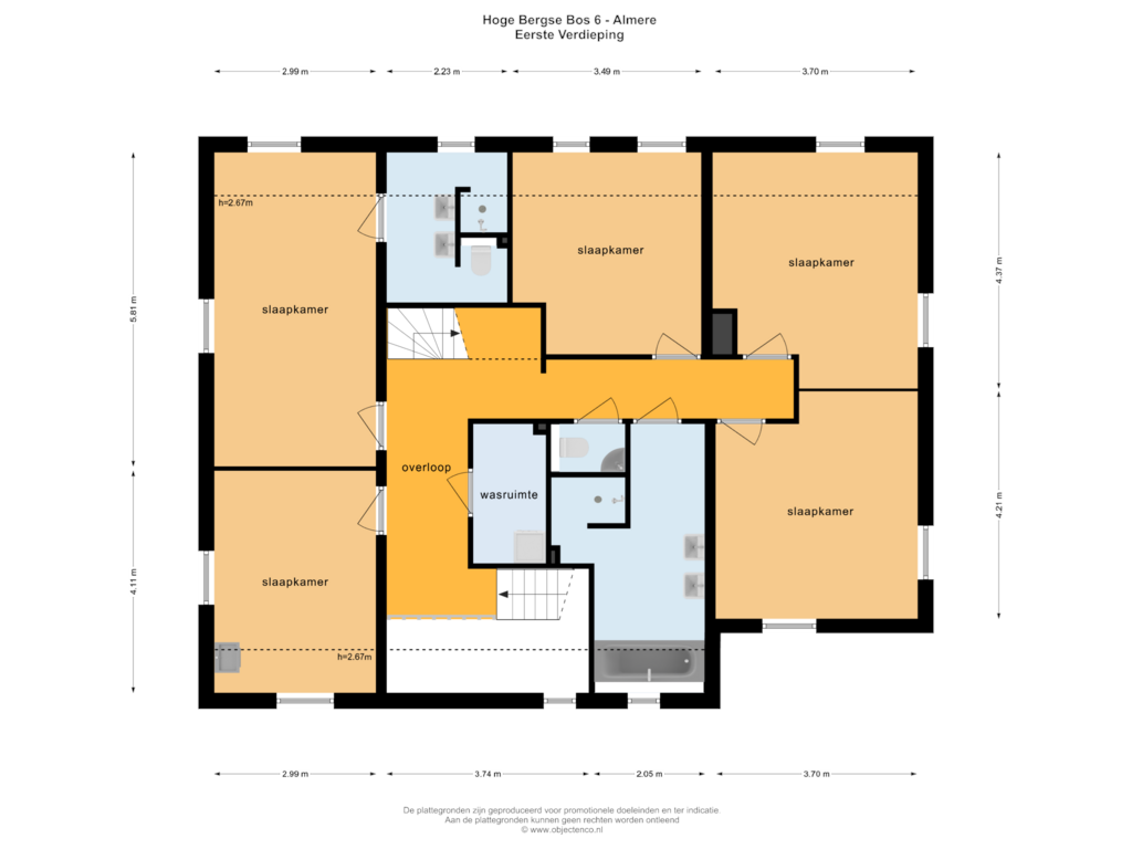 Bekijk plattegrond van EERSTE VERDIEPING van Hoge Bergse Bos 6