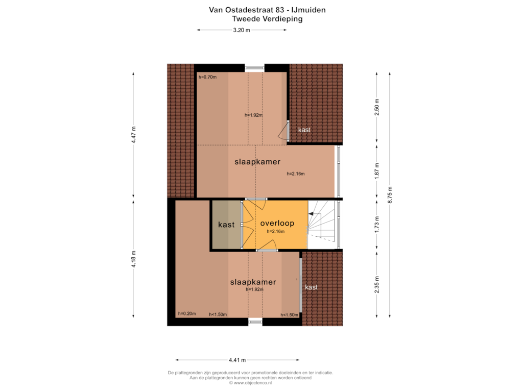 Bekijk plattegrond van TWEEDE VERDIEPING van Van Ostadestraat 83