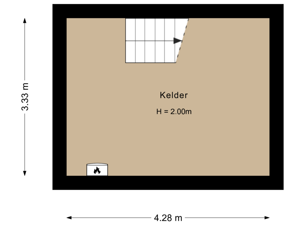 Bekijk plattegrond van Kelder van Amsterdamseweg 66