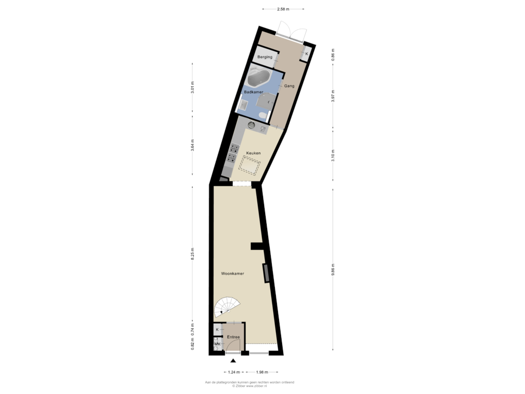 View floorplan of Begane grond of Vismarkt 13