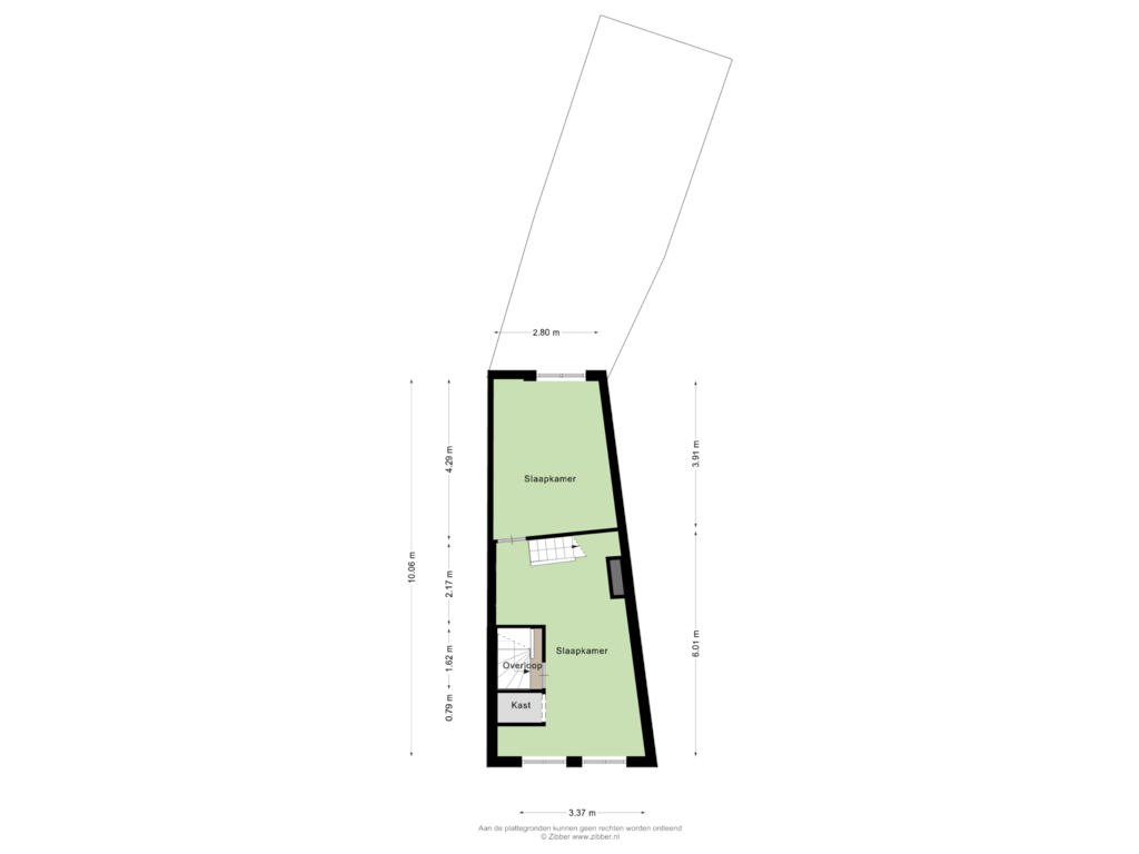 View floorplan of Eerste verdieping of Vismarkt 13