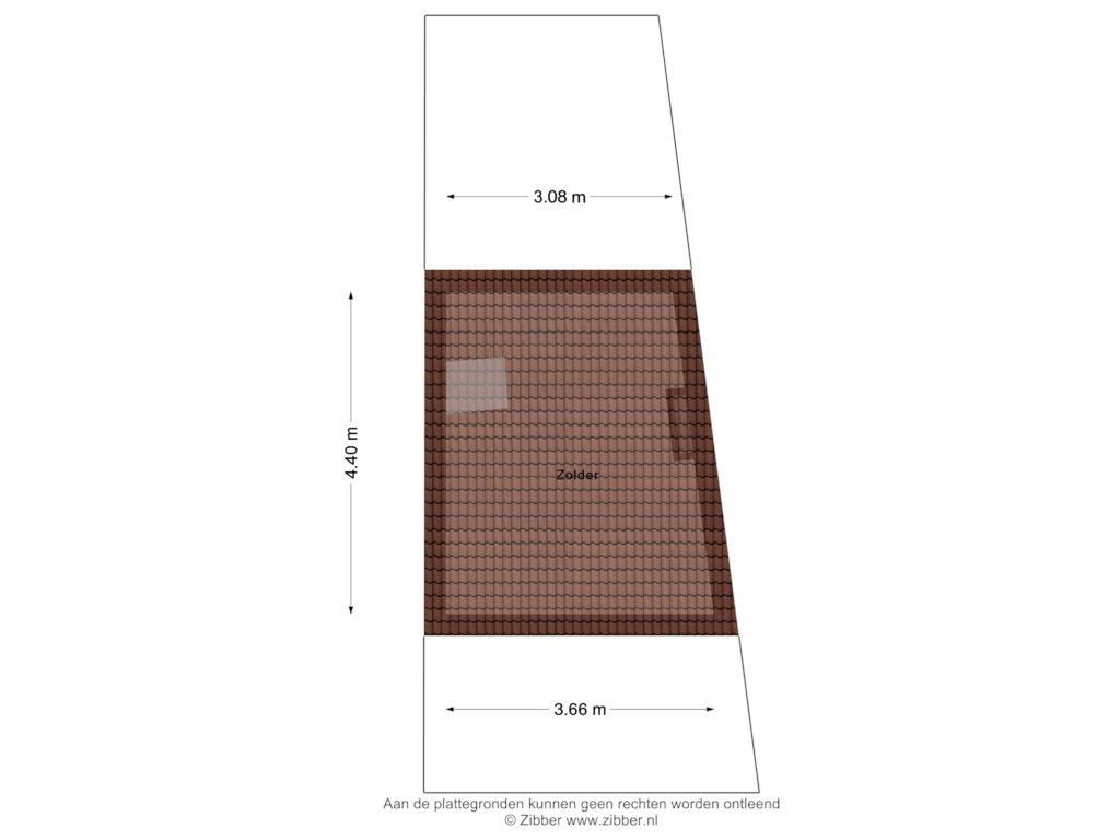 View floorplan of Zolder of Vismarkt 13