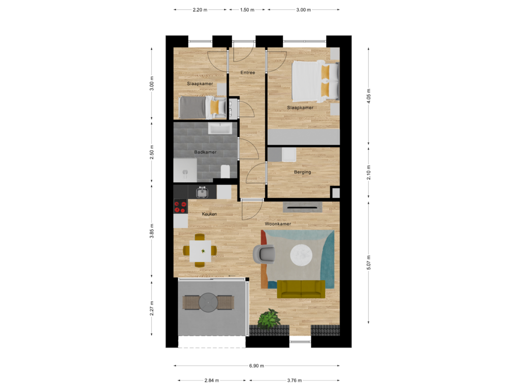 View floorplan of 2e Verdieping of Brugwachter 2e verdieping (Bouwnr. 12)