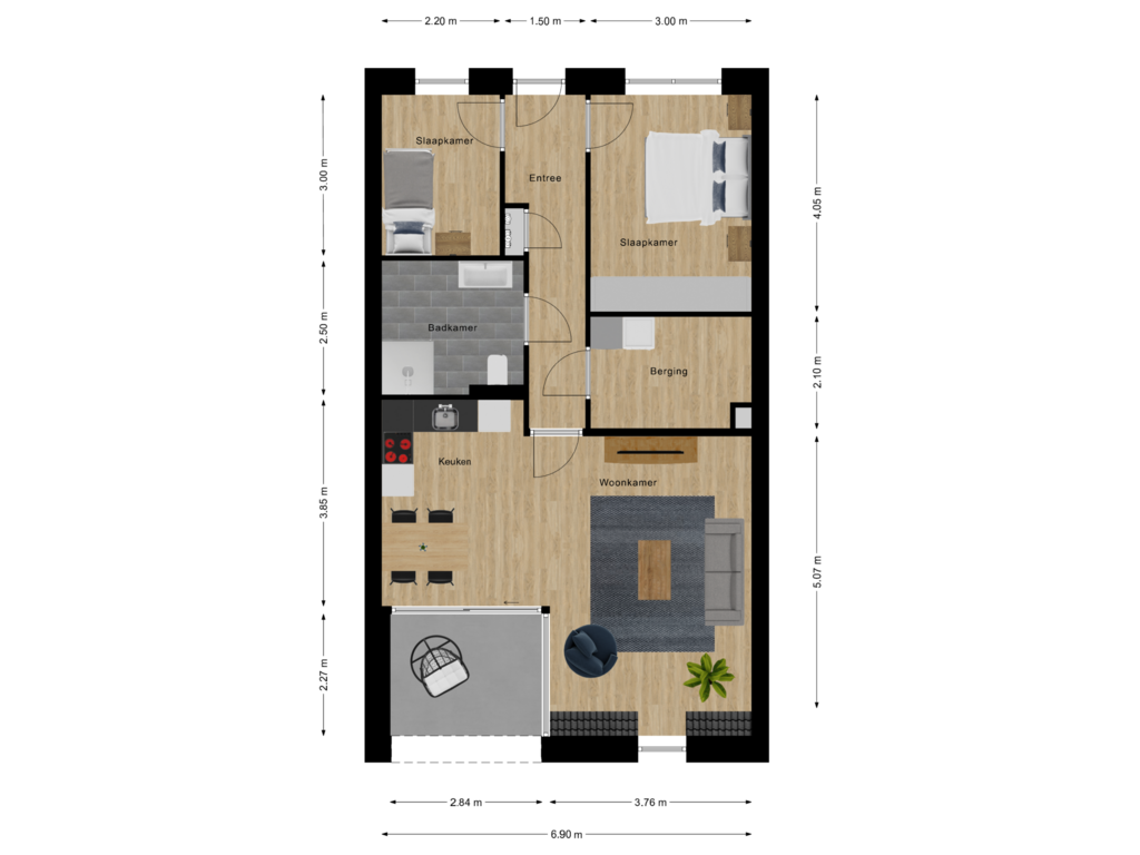 View floorplan of 2e Verdieping of Brugwachter 2e verdieping (Bouwnr. 11)