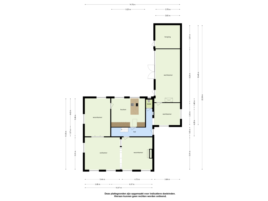 Bekijk plattegrond van Begane grond van Kerkstraat 5