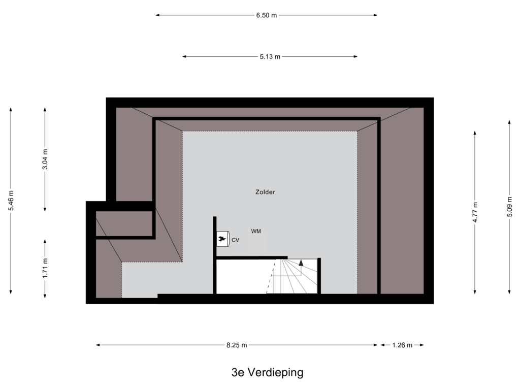 Bekijk plattegrond van 3e Verdieping van Kamerlingpad 9